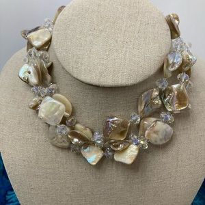 Chunky Shell and Round Beaded Choker